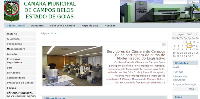 Câmara de Vereadores de Campos Belos agora tem site. Falta cumprir a Lei de Acesso à Informação