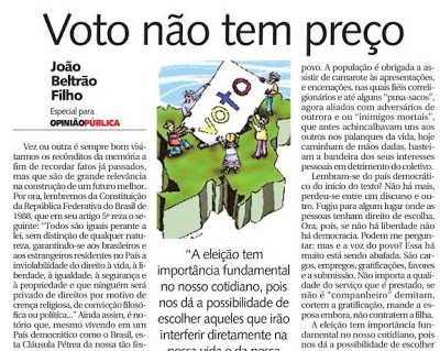 Diário da Manhã publica artigo de Joãozinho Beltrão