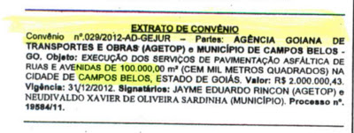 Agetop diz que asfaltou 100 mil metros quadrados de ruas em Campos Belos no ano passado