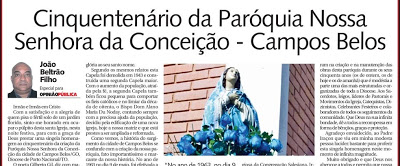 Jornal Diário da Manhã faz bela homenagem à Paróquia de Campos Belos