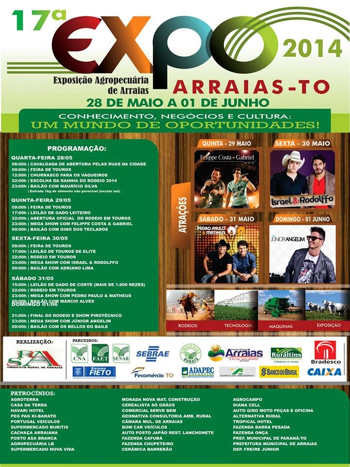 Festa Agropecuária de Arraias (TO) começa dia 28 de maio