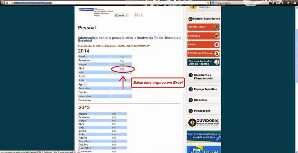 Portal Transparência em Goiás