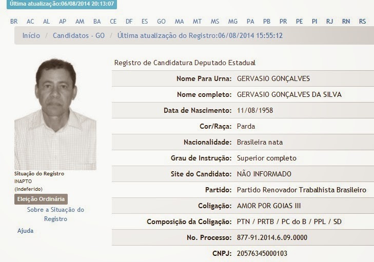 São Domingos: TRE nega registro à candidatura do ex-prefeito Gervásio Gonçalves a deputado estadual