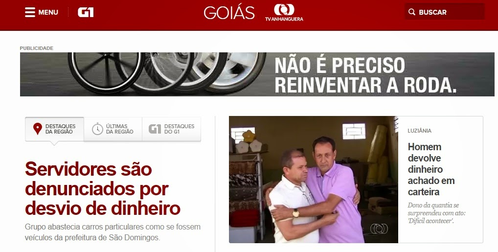 Denúncia em São Domingos é capa no G1