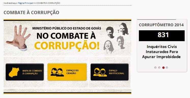 Atenção leitor: Ministério Público de Goiás  lança site de combate à corrupção onde o cidadão poderá fazer denúncias