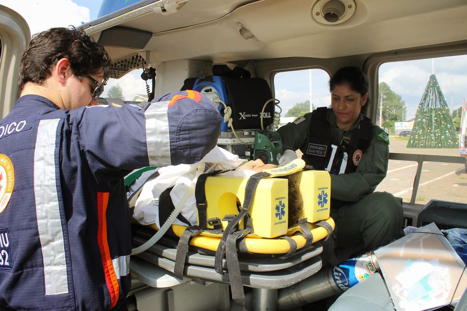 Helicóptero PRF faz remoção emergencial em Posse (GO). Vítima tomou uma patada de cavalo sofreu e traumatismo cranial