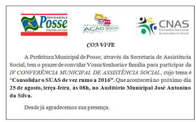 Posse realiza IV Conferência Municipal de Assistência Social