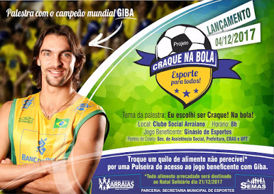 Palestra: Giba estará em Arraias (TO)