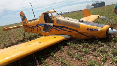 Piloto agrícola bate em fios e faz perigoso pouso forçado em Roda Velha (BA)