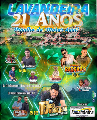 Lavandeira (TO) completa 21 anos e vai fazer uma festona