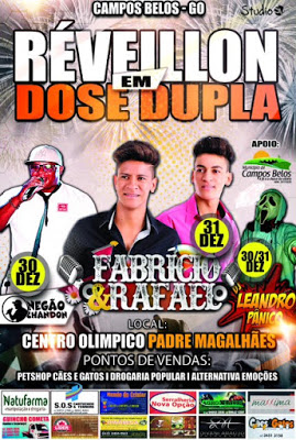 Réveillon será em dose dupla em Campos Belos. Evento ocorre no Centro Olímpico Padre Magalhães