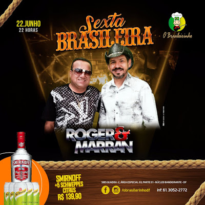 Roger e Marran canta no dia 22, no Brasileirinho, em Brasília