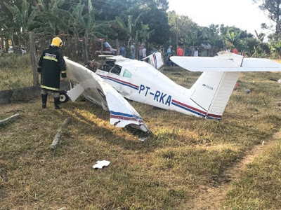 Quatro ficam feridos após queda de avião, em São João D’Aliança (GO)