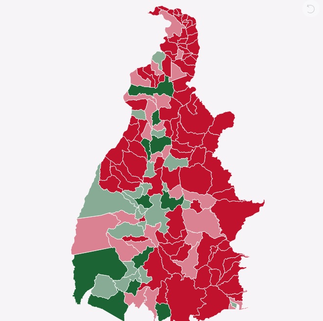 Apesar de ter menos votos no geral, vermelho de Haddad tinge o mapa do Tocantins e com mais intensidade na região sudeste