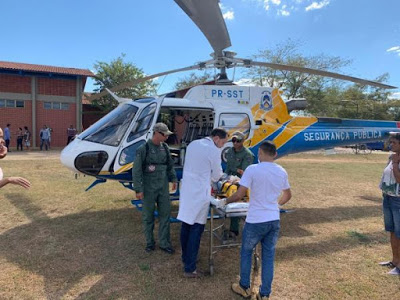 Crianças vítimas de acidente com van são transferidas de helicóptero para hospital de Palmas