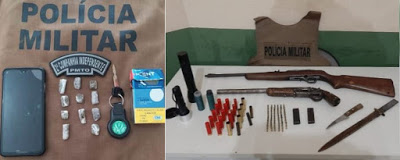 PM detém seis pessoas no sudeste do Tocantins: armas e drogas foram apreendidas