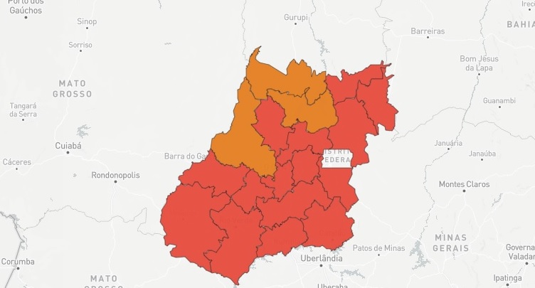 Nordeste de Goiás ainda está zona vermelha da pandemia mundial