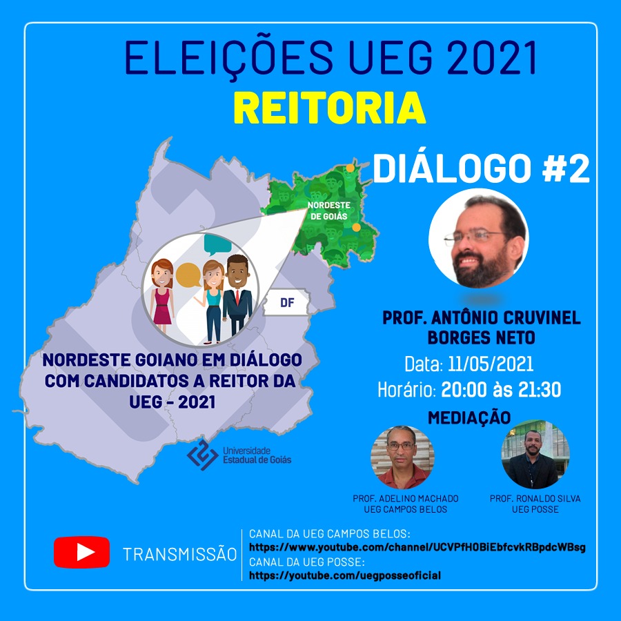 Unidades da UEG promovem entrevistas com os candidatos a reitor; hoje é a vez de Antônio Cruvinel
