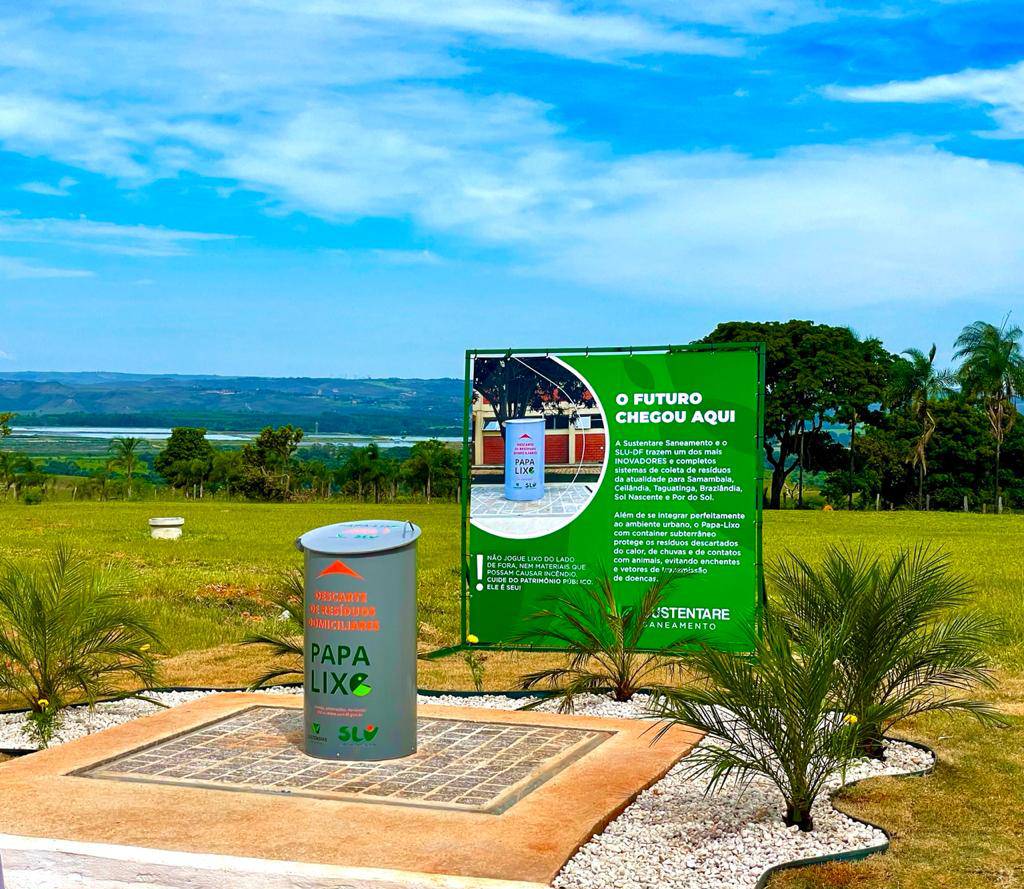 Cidades de Brasília ganham inovador Papa Lixo com contêiner subterrâneo