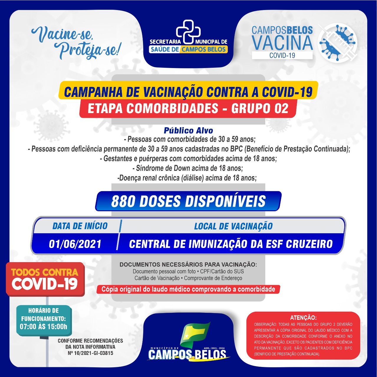 700 doses de vacinas sobrando em Campos Belos (GO)
