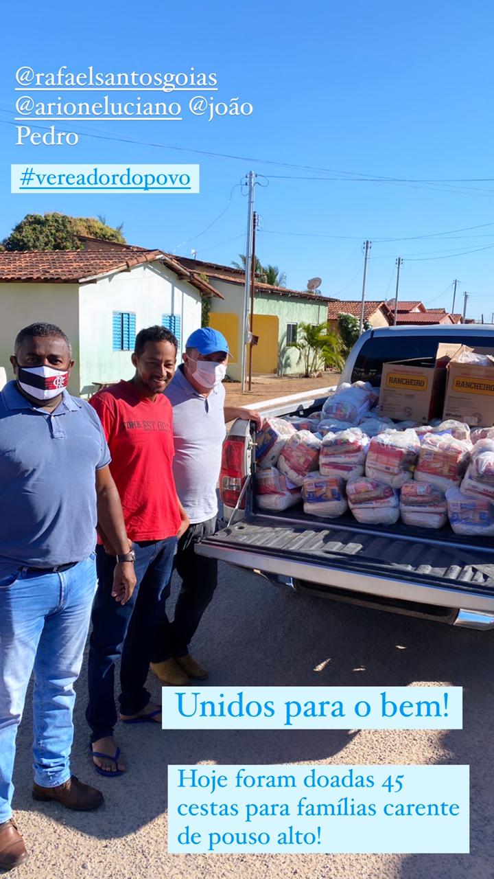 Vereador de Campos Belos (GO) doa mensalmente seu salário; em junho, os valores compraram 60 cestas básicas
