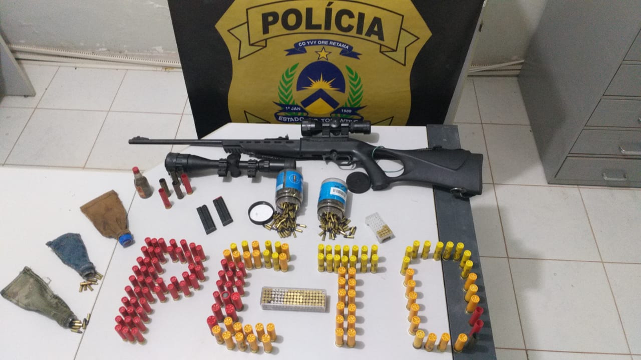 Em Taguatinga (TO), Polícia Civil apreende centenas de munições, arma de fogo e prende homem por tráfico de armas