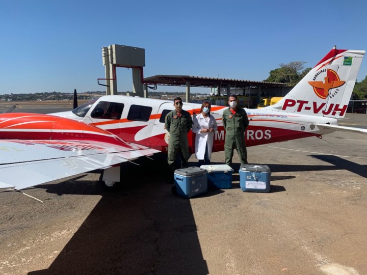 Agilidade das Operações Aéreas dos Bombeiros é fundamental para distribuição de doses contra Covid-19 em Goiás