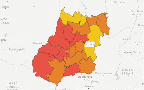 Três regiões de Goiás deixam zona vermelha no mapa de risco