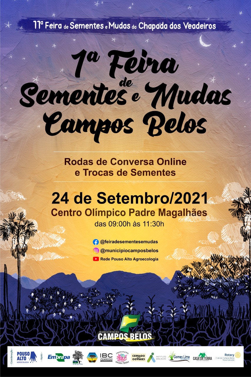 Feira de sementes e mudas de Campos Belos ocorre no  próximo dia 24