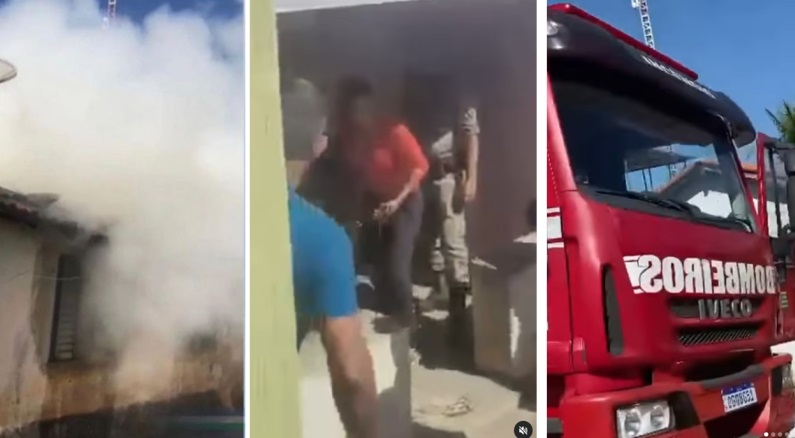 Homem ateia fogo na casa da mãe, que desmaia e é socorrida em meio à fumaça