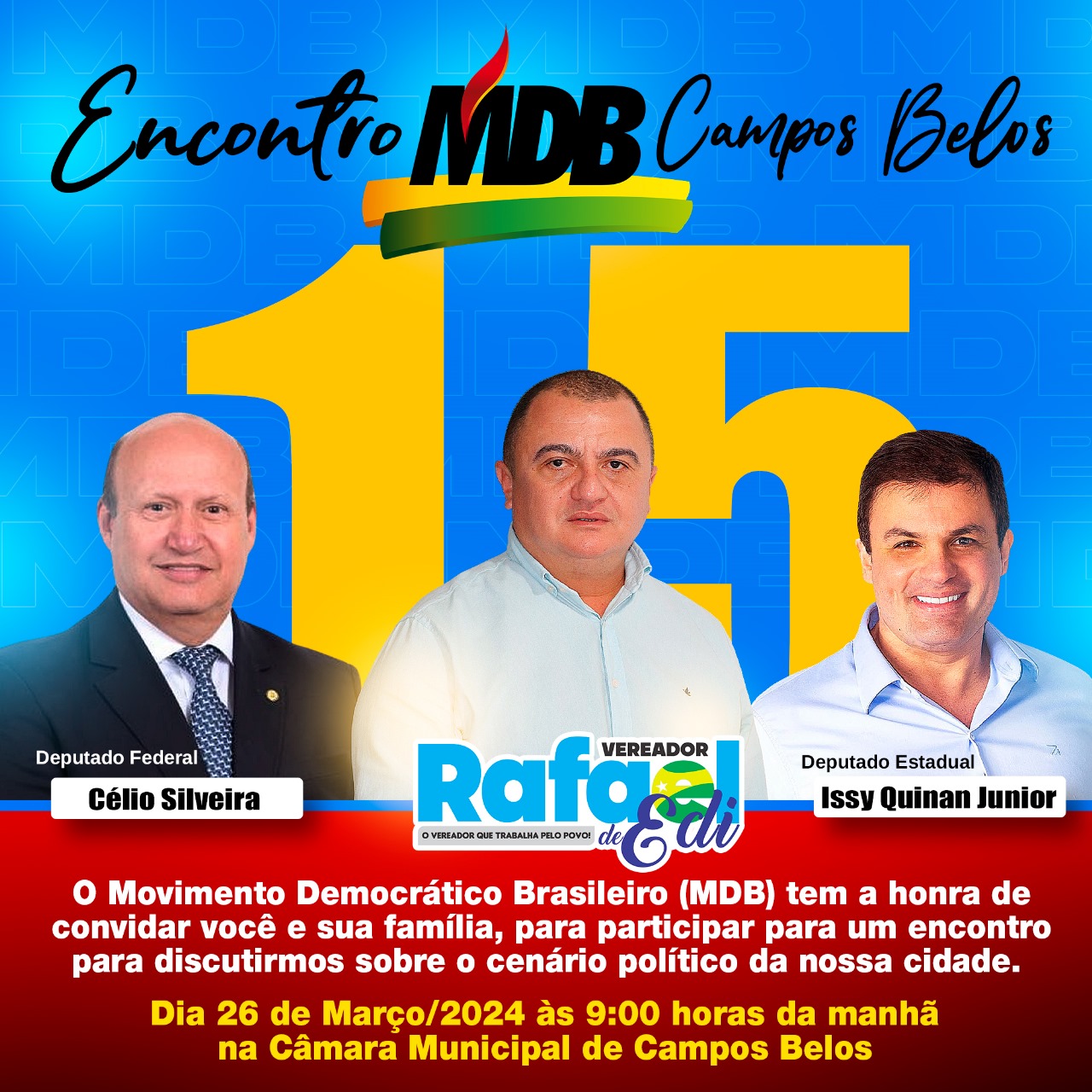Vice-Governador de Goiás vai a Campos Belos (GO) em apoio a Rafael de Edy
