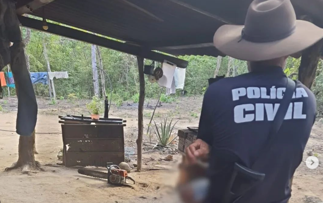 Monte Alegre (GO): homem invade fazenda, monta barraco e é preso por furto de energia, crime ambiental e por ilegal de arma