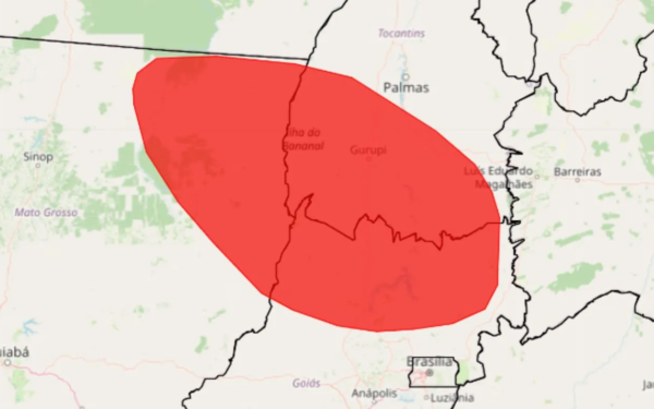 Alerta vermelho para umidade abaixo dos 12% no Nordeste de Goiás e Sudeste do Tocantins