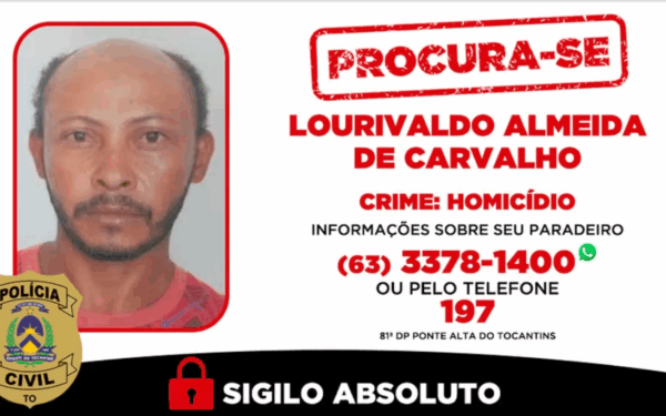 Polícia Civil procura por suspeito de execução em Ponte Alta do Tocantins